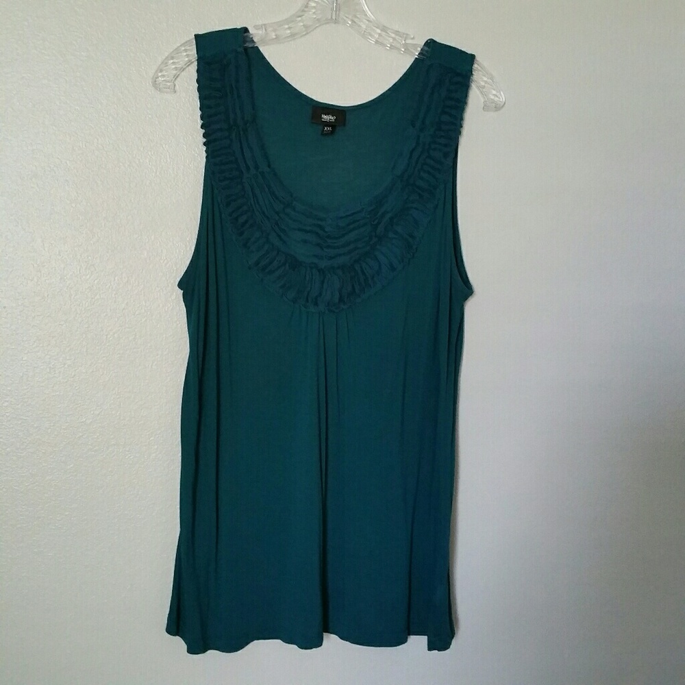 Mossimo Green Sleeveless Top w/Detail on Front XXL